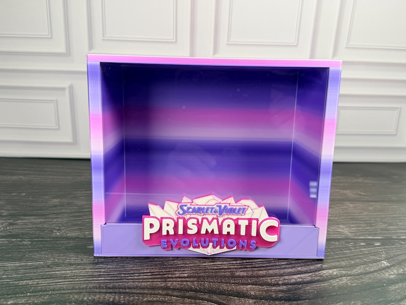Vitrina de edición limitada ETB de Prismatic Evolutions / PLA de seda premium multicolor / Tapa magnética / Acrílico / Regalo para coleccionistas de Pokémon imagen 2
