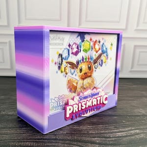 Vitrina de edición limitada ETB de Prismatic Evolutions / PLA de seda premium multicolor / Tapa magnética / Acrílico / Regalo para coleccionistas de Pokémon imagen 1