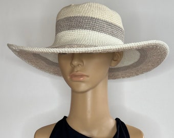 Handmade Crochet Sun Hat: Wide Brim Cotton Beach Hat