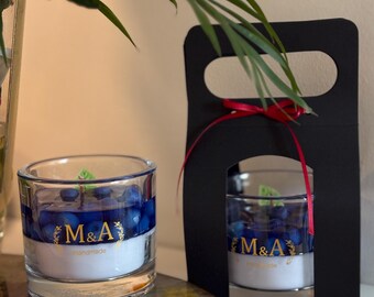 Ręcznie robiona świeca sojowa o zapachu jagód | Elegancki szklany słoik do wystroju domu