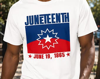 Juneteenth Red White Blue Freedom Flag T-Shirt, Blue Juneteenth Flag Shirt, Black American Freedom 1865 Tee, Emancipation Day Shirt