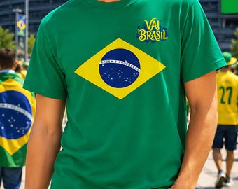 Vai Brasil T-Shirt, Brazil Shirt: Vai Na Fé Graphic Tee, Brazilian Gift, Vai Brasil Brazilian Flag Colors, Brazil Football Brazil Soccer Fan
