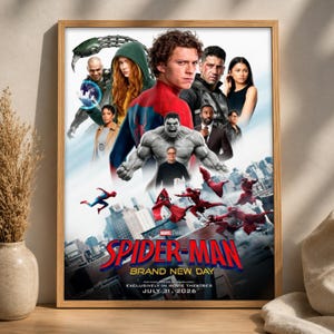 Spider-Man Brand New Day Movie Poster, 2026 Superhero Wall Art, Cinematic Comic Fan Print