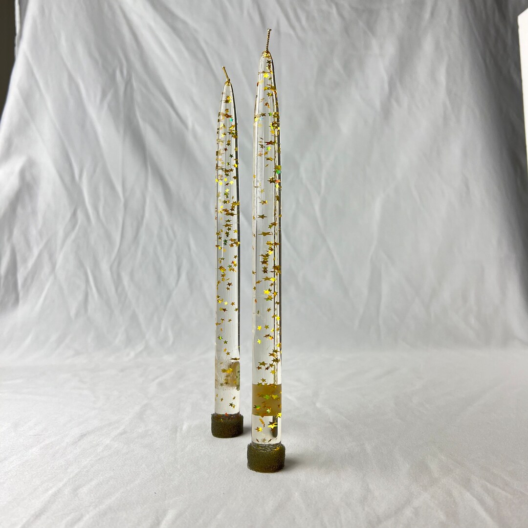 Vintage Nachtmann Gold Star Lucite Candle Sticks Mid Century Etsy