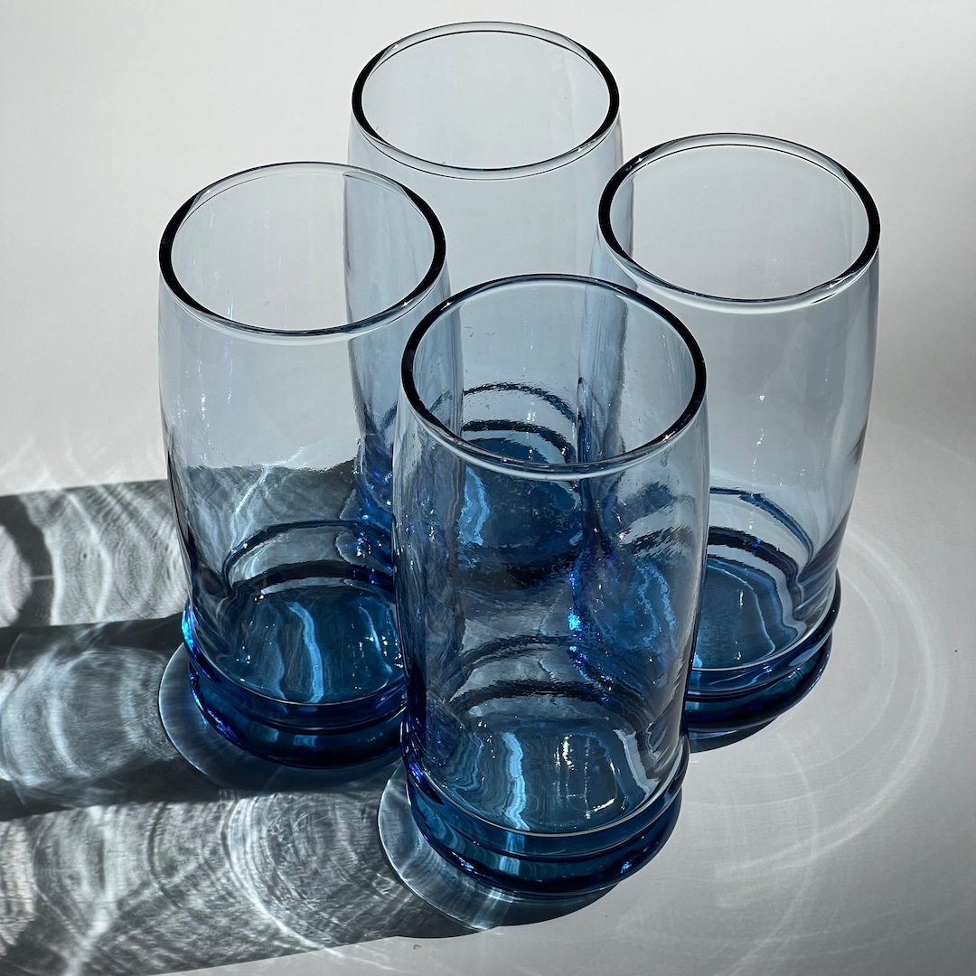 Vintage Anchor Hocking Blue Glassware Etsy