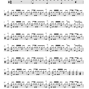 24K Magic - Bruno Mars drum transcription (PDF)