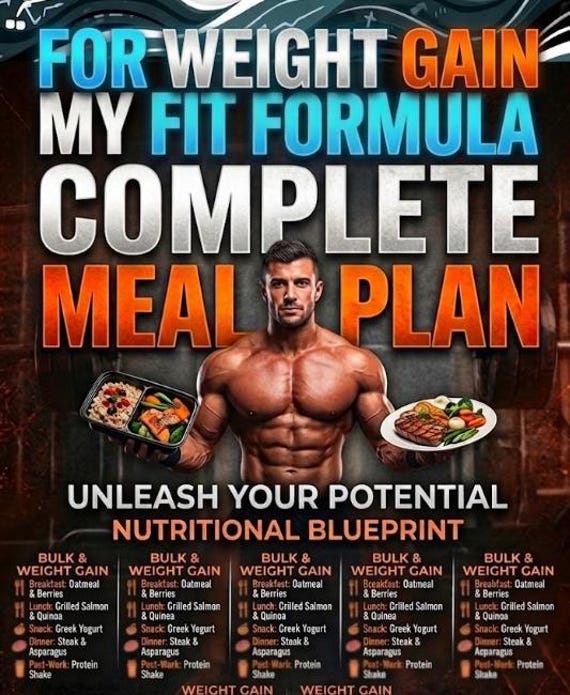 Weight Gain Meal Plan | Muscle Building Diet Guide (Digital PDF)