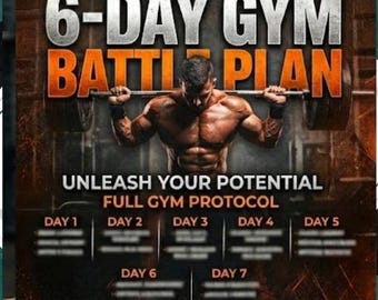 Plan de entrenamiento de gimnasio de 6 días / Rutina para desarrollar músculo (PDF)
