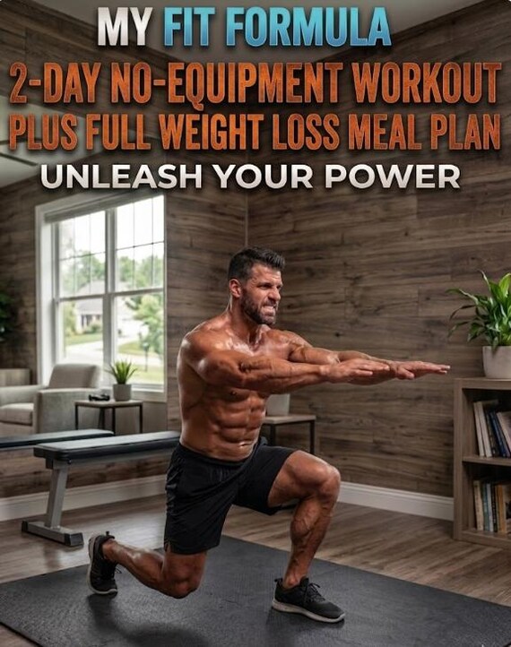 2-Day No-Equipment Workout & Meal Plan | Fat Loss, Muscle Gain Guide (Digital Download)