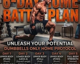 Plan de entrenamiento con mancuernas de 6 días / Entrenamiento de fuerza para el desarrollo muscular (PDF)