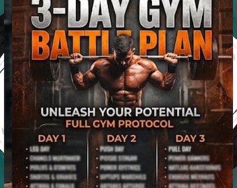 3-Day Gym Workout Plan | Strength Training Routine (A4 PDF)