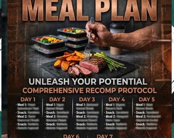 Plan de alimentación de 7 días con alto contenido proteico para perder grasa y ganar masa muscular (PDF)