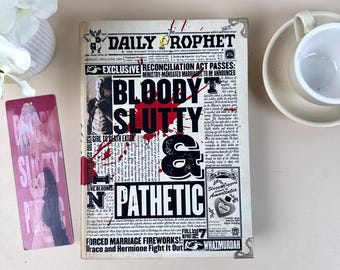 Edición ilustrada en tapa dura de Bloody Slutty & Pathetic: Coleccionable de romance oscuro, Fanfic de Dramione con estética picante, Regalo para amantes de los libros