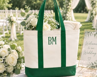 Bolso de mano personalizado para damas de honor, bolso de lona bordado con iniciales, regalo personalizado para la fiesta de bodas, regalo para la despedida de soltera, regalos para damas de honor