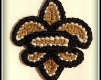 Fleur de lis Crochet pattern 3 1/2 in (Instant Download)