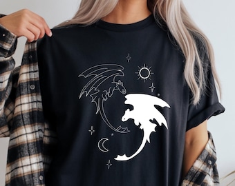 Toothless And Light Fury Shirt, Toothless Dragon Shirts, How To Train Your Dragon, Universal Dragon Matching Tee, 061