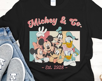 Vintage Mickey and co shirt, disney friends tank top, disney family shirts, disney vacation toddler tee, disney trip v neck shirt, 071
