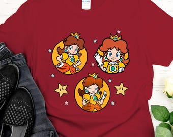 super mario princess daisy shirt, mario characters tee, mario family shirts, 040