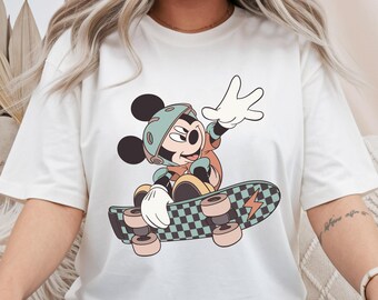 Mickey Mouse Skateboard Shirt, Mickey Skateboarding Toddler, Disney Trip Shirt, Disney Skater Tank Top, Skateboard Lovers V-neck Tee, 083
