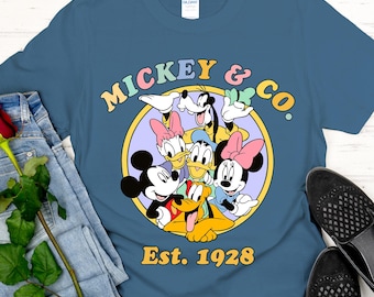 Mickey and friends shirt, disney trip tank top, disney family matching tee, disneyworld v neck shirts, mickey and co toddler tee, 072