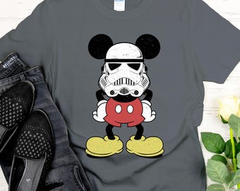 mickey mouse star wars shirt, star wars stormtrooper darth vader boba fett helmets tee, disney star wars family matching shirts, 064