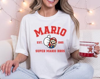 Camisetas personalizadas de Mario, Camiseta de Super Mario Party, Camiseta a juego para la familia Mario, Camisetas personalizadas de personajes de Mario, 065