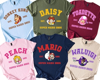 Custom Super Mario Shirts, Mario Party V neck Shirt, Mario Family Matching tshirt, Personalized Mario Characters Tank Top, 065