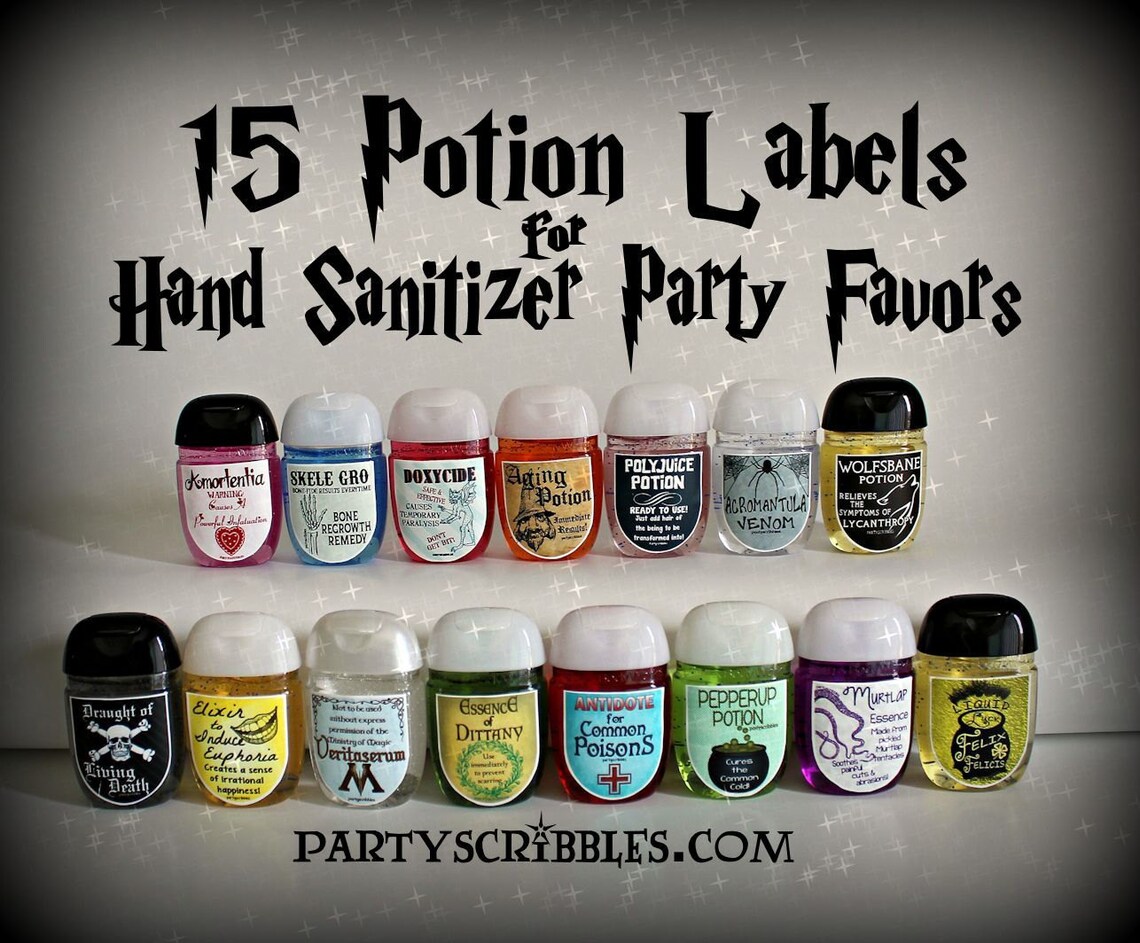 15 Wizard Potion Party Favor DIY Labels INSTANT DOWNLOAD Etsy