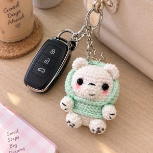 Ice Bear Crochet Pattern PDF, Kawaii Amigurumi Bear Keychain, Mini Crochet Bear Pattern, Cute Bear Plush Pattern, Instant Digital Download