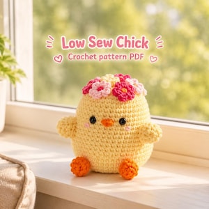 Patrón de ganchillo de pollito de costura baja en PDF / Tutorial de amigurumi para principiantes (descarga digital)