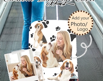 Custom Photo Travel Suitcase Protector, Custom Dog Portrait Luggage Cover , Funny Face Travel Luggage Cove