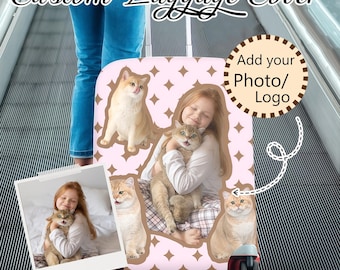 Funny Dog Luggage Cover , Custom Photo Luggage Cover, Personalized Travel Suitcase Cover, Face Travel Luggage Cover