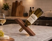 Floating Wine Rack, Defying Gravity Wine Bottle Holder, Free Standing Wooden Wine Rack, Magic Wine Bottle Balancer, Rustic Kitchen Decor