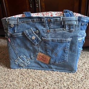 Upcycled Levi’s blue Jean Tote/Purse