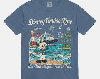 Disney Cruise Line Shirt, Mickey & Friends Comfort Colors Tee, Retro Vacation Apparel, Magical Cruise Trip Matching Family T-shirt