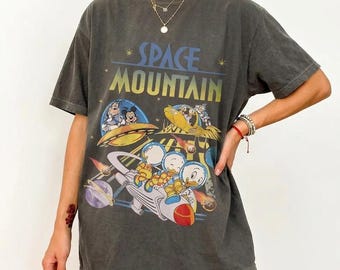 Space Mountain Shirt, Retro Mickey Mouse Disney T-Shirt, Vintage Inspired Disney Trip Tee, Matching Family Vacation Apparel for Fans