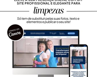 Canva website for cleaning services.