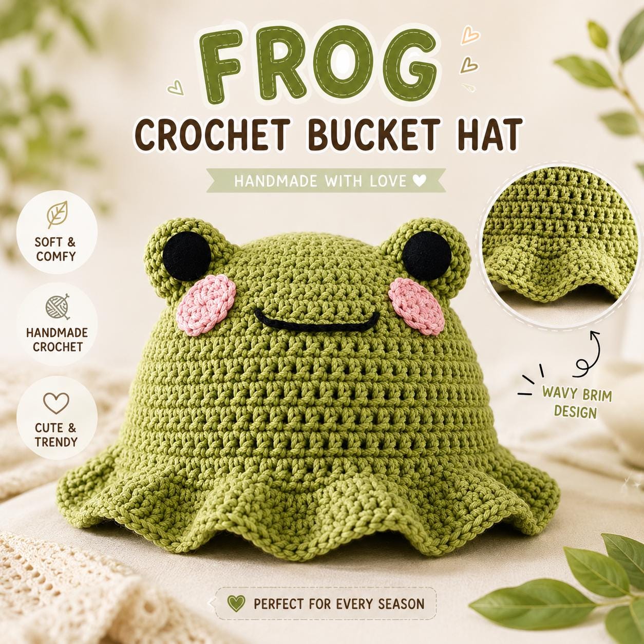 18 Frog Hat Crochet Patterns for Playful Animal Hats, Balaclavas, and Amigurumi Projects 12 Frog Crochet Bucket Hat Pattern Beginner Friendly