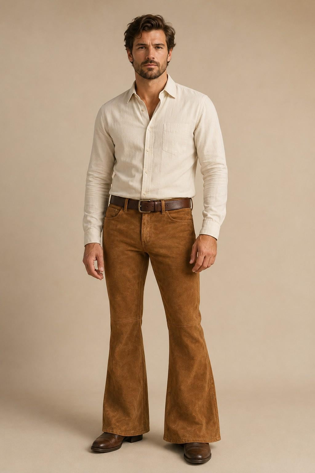 Flare Suede Pants - Etsy
