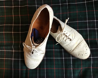 Vintage White Suede Wingtip Oxfords - Etsy