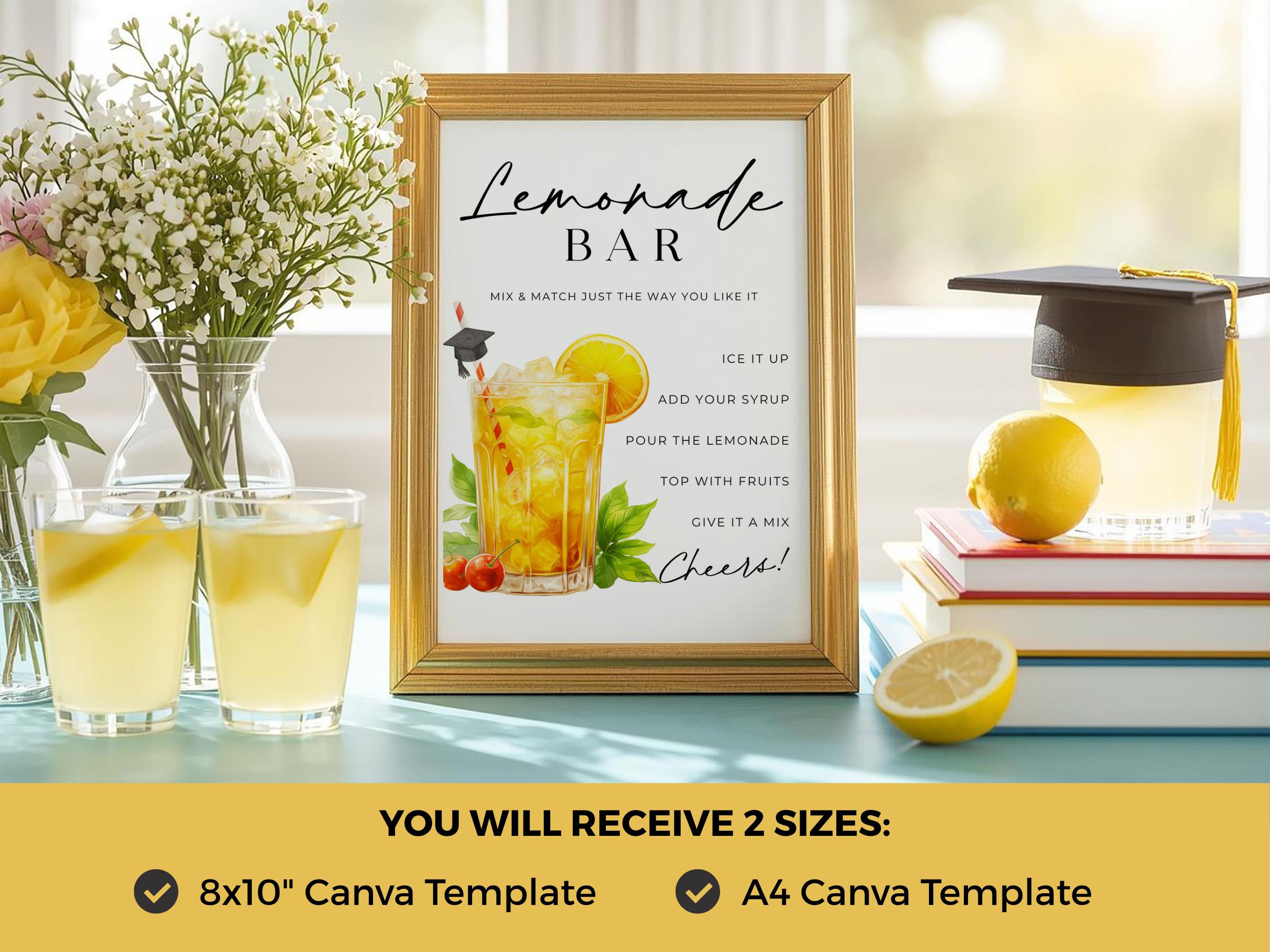 Graduation Lemonade Stand Sign Graduation Lemonade Bar Sign Printable, Grad Party Decor, Drink Station ...