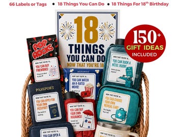18 Things You Can Do Now That You're 18, Printable Labels, 18 Things For 18th Birthday, 18th Birthday Gift Ideas, Number Tags, Signs Bundle