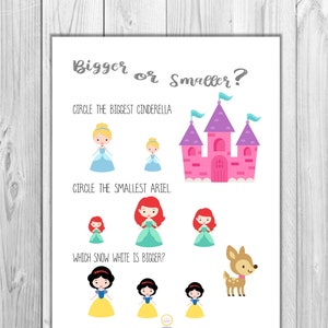 Pre-K Princess Practice Sheets