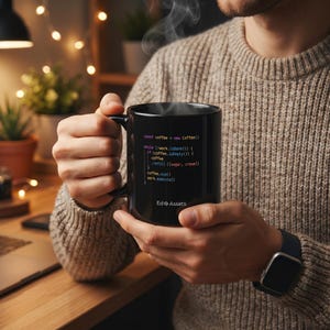JavaScript Developer Black Mug | Software Engineer Coffee Cup | Tech Founder Coding Gift bild 6