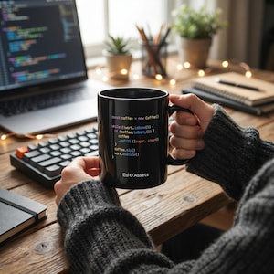 JavaScript Developer Black Mug | Software Engineer Coffee Cup | Tech Founder Coding Gift bild 4
