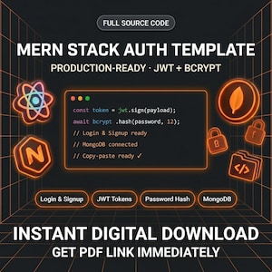 MERN Stack Authentication Template | React Node JS JWT Auth Boilerplate | SaaS Login Signup Starter Kit ,Express MongoDB Vite Developer Code