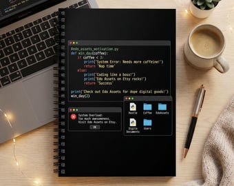 Caderno espiral para desenvolvedor Python | Diário de programação divertido para programadores | Presente tecnológico para engenheiro de software
