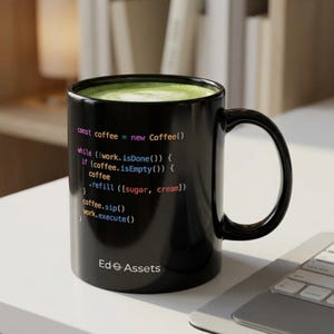 JavaScript Developer Black Mug | Software Engineer Coffee Cup | Tech Founder Coding Gift bild 2