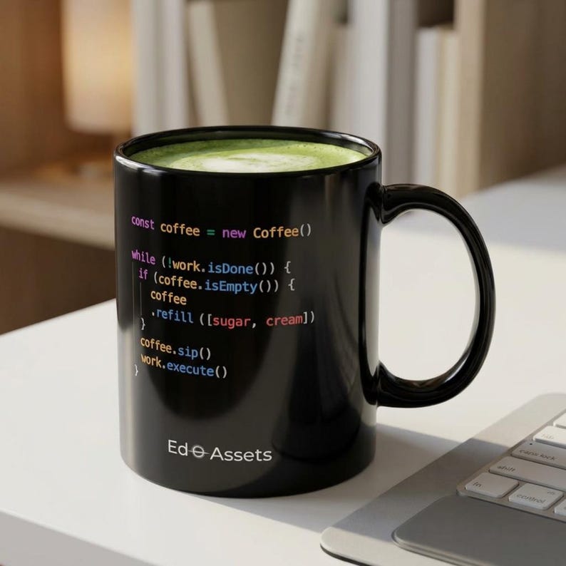 JavaScript Developer Black Mug | Software Engineer Coffee Cup | Tech Founder Coding Gift bild 2