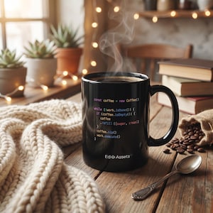 JavaScript Developer Black Mug | Software Engineer Coffee Cup | Tech Founder Coding Gift bild 5